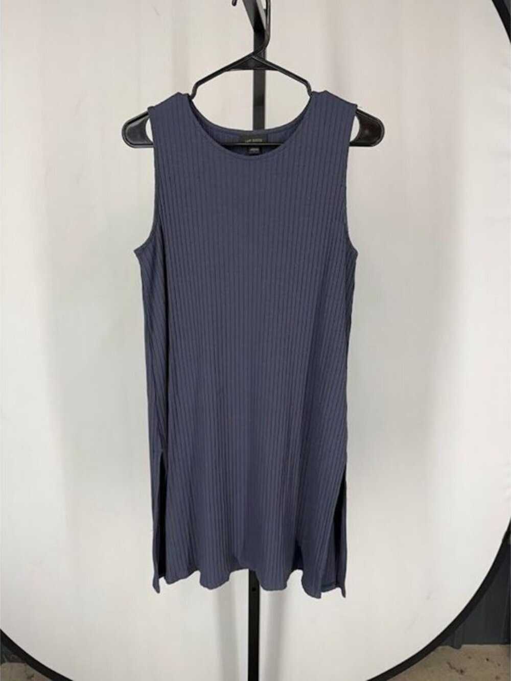 J. Jill Wearever Collection Blue Ribbed Sleeveless Mini Dress